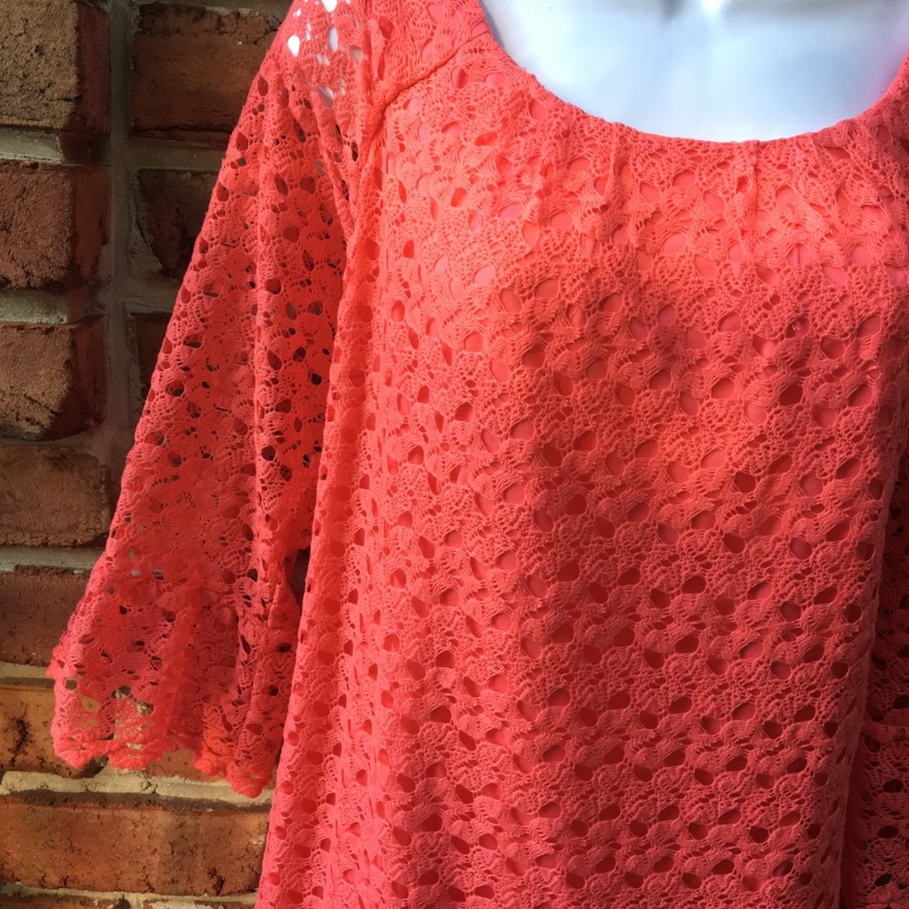 NWT Rabbit Rabbit Rabbit Coral LACE Dress 16W - Picture 6 of 8